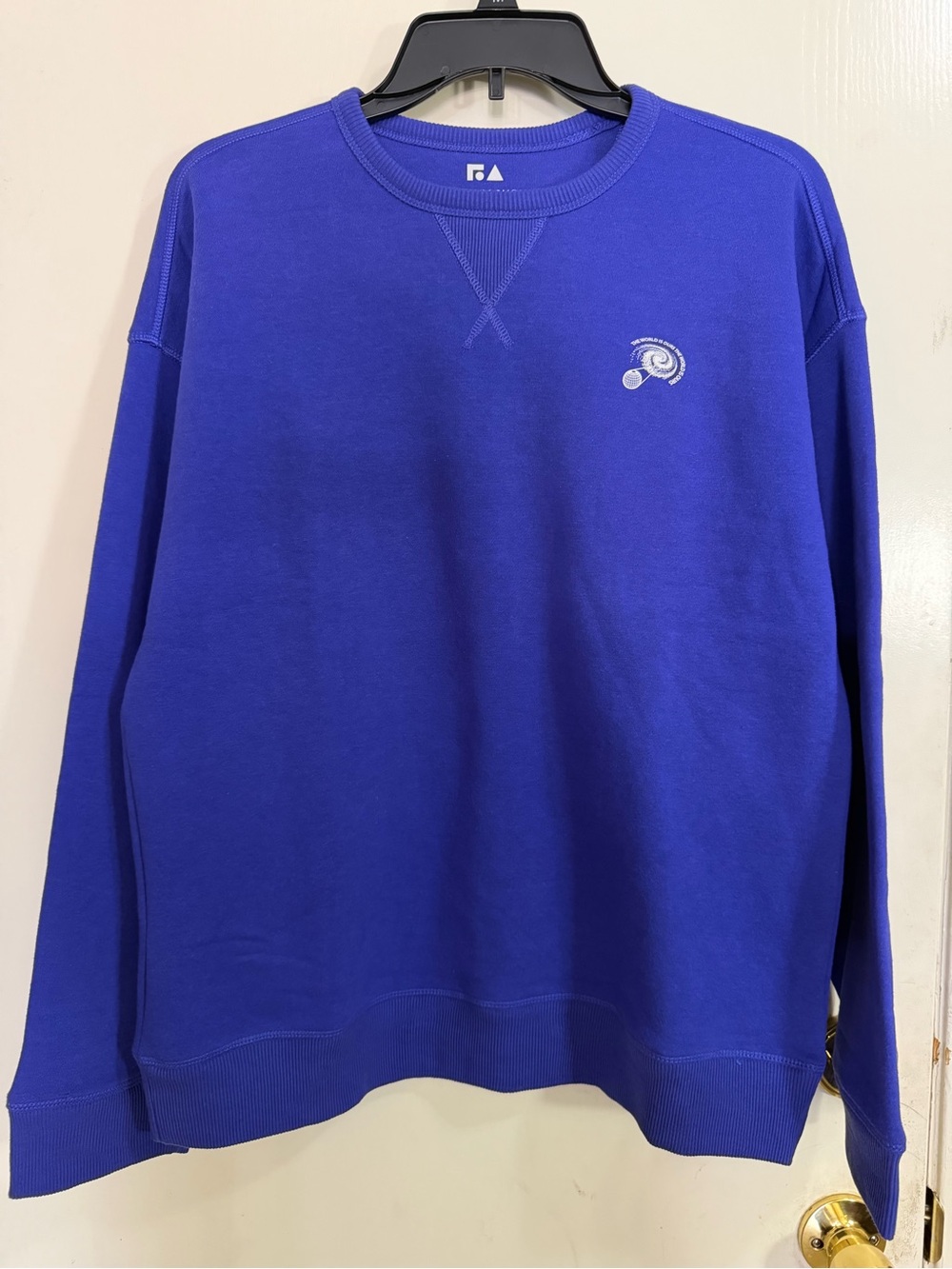 Free Assembly Men's Royal Blue Crewneck Sweatshirt - Minimal Logo (275)